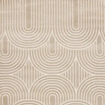 5' X 8' Beige And Cream Geometric Area Rug
