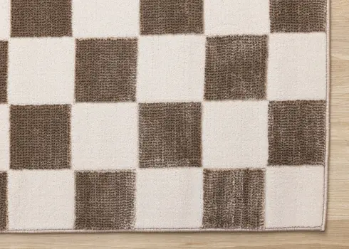 8' X 11' Brown And White Geometric Area Rug