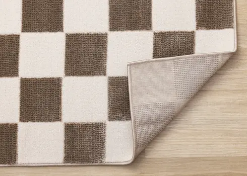 8' X 11' Brown And White Geometric Area Rug