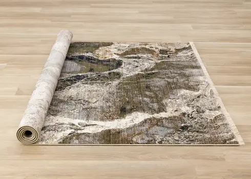 8' X 10' Cream And Blue Area Rug