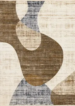 8' X 10' Cream And Blue Area Rug