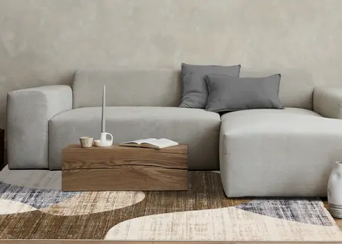 8' X 10' Cream And Blue Area Rug