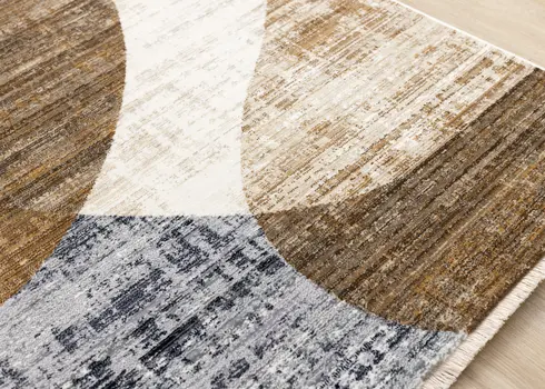 8' X 10' Cream And Blue Area Rug