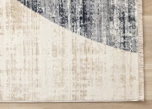 8' X 10' Cream And Blue Area Rug