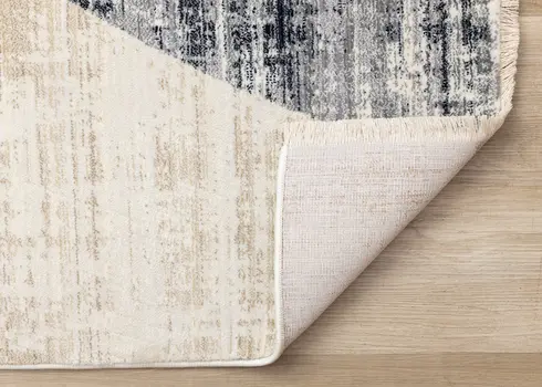 8' X 10' Cream And Blue Area Rug