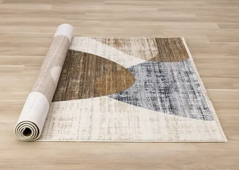 8' X 10' Cream And Blue Area Rug