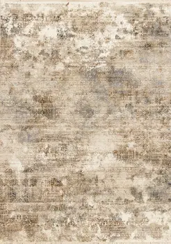 5' X 8' Cream And Blue Area Rug