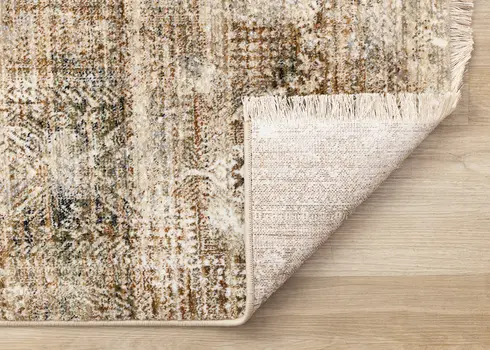 5' X 8' Cream And Blue Area Rug