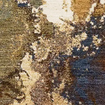 5' X 8' Beige And Blue Abstract Area Rug