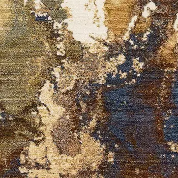 8' X 10' Beige And Blue Abstract Area Rug