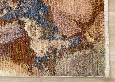 8' X 10' Beige And Blue Abstract Area Rug