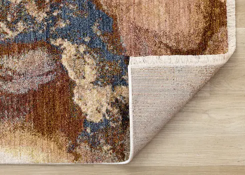 8' X 10' Beige And Blue Abstract Area Rug