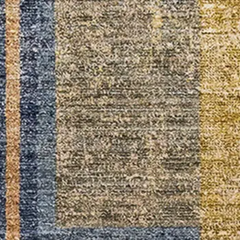 5' X 8' White And Blue Area Rug