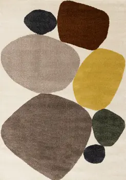 8' X 11' Cream And Brown Geometric Area Rug