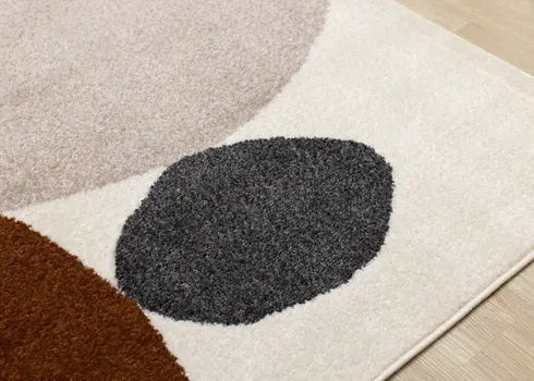 8' X 11' Cream And Brown Geometric Area Rug