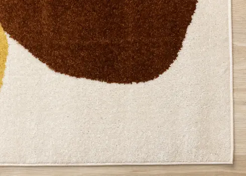 8' X 11' Cream And Brown Geometric Area Rug