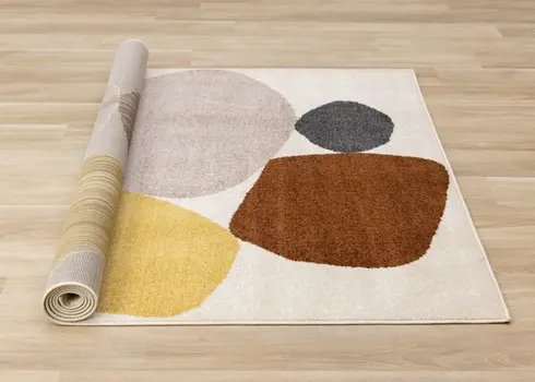 8' X 11' Cream And Brown Geometric Area Rug