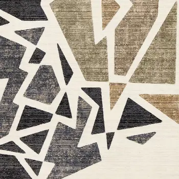 8' X 10' Cream And Black Area Rug
