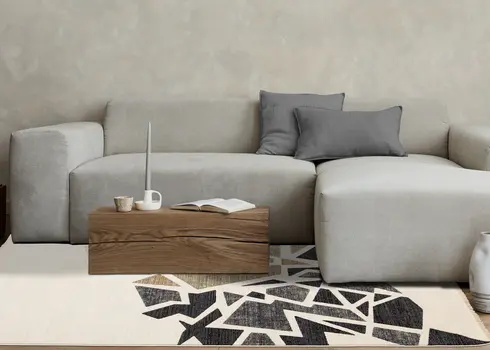 8' X 10' Cream And Black Area Rug