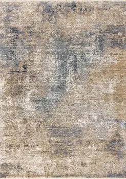 5' X 8' Beige And Blue Area Rug