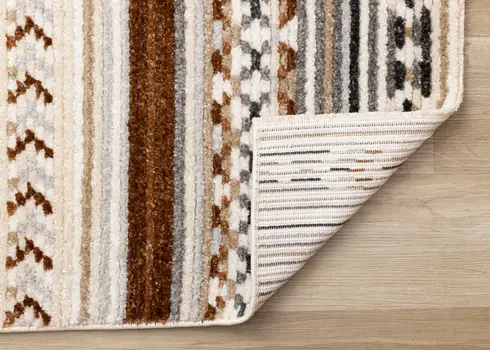 8' X 11' Cream And Black Tribal Area Rug