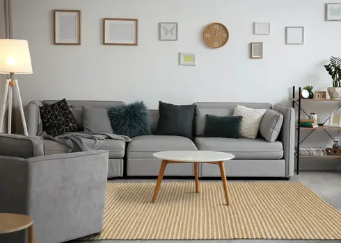 8' X 11' Beige Hand Woven Area Rug