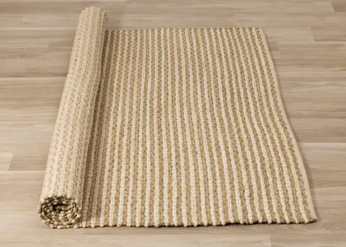 8' X 11' Beige Hand Woven Area Rug