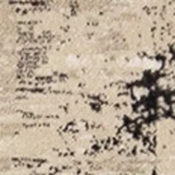 8' X 11' Beige And Black Area Rug