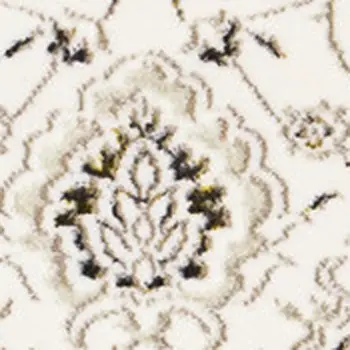5' X 8' Cream And Black Area Rug