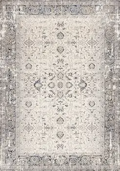 5' X 8' Cream And Blue Area Rug