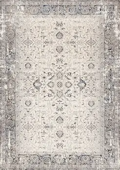 5' X 8' Cream And Blue Area Rug