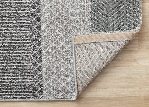 5' X 8' Gray And Taupe Geometric Area Rug