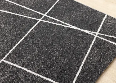 8' X 11' Gray And White Geometric Area Rug