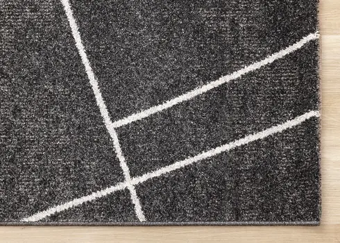 8' X 11' Gray And White Geometric Area Rug