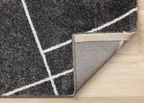 8' X 11' Gray And White Geometric Area Rug