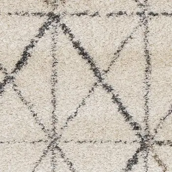 5' X 8' Cream And Gray Tribal Area Rug