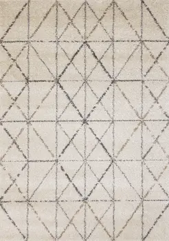5' X 8' Cream And Gray Tribal Area Rug