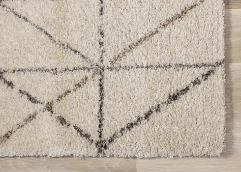 5' X 8' Cream And Gray Tribal Area Rug