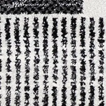 5' X 8' White And Gray Striped Area Rug