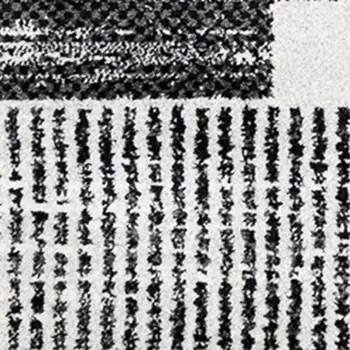 5' X 8' White And Gray Striped Area Rug