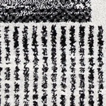 8' X 11' White And Gray Striped Area Rug
