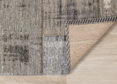 5' X 8' Gray And Cream Abstract Area Rug