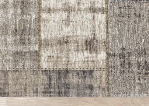 5' X 8' Gray And Cream Abstract Area Rug