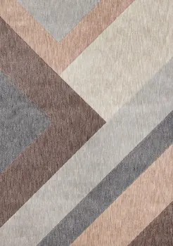 8' X 11' Pink And Gray Geometric Area Rug