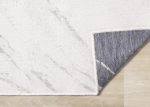5' X 8' Cream And Gray Abstract Area Rug