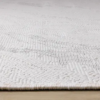 5' X 8' Cream And Gray Abstract Area Rug