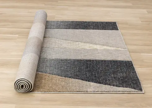 8' X 11' Gray And Brown Geometric Area Rug