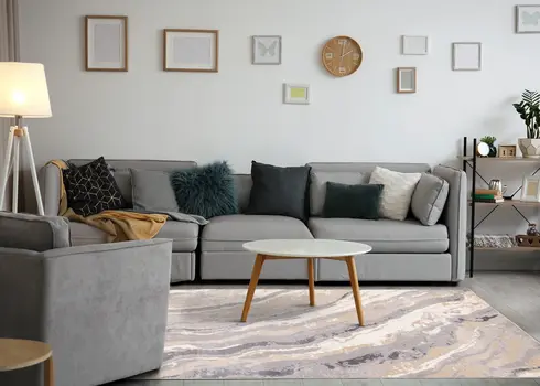8' X 11' Taupe And Gray Abstract Area Rug