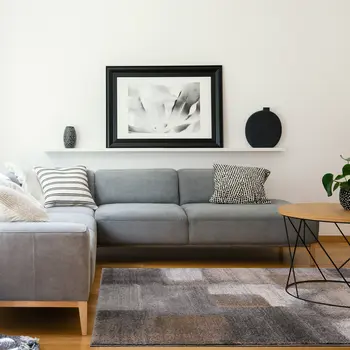 8' X 11' Blue And Gray Geometric Area Rug