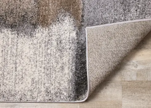 8' Blue And Gray Geometric Runner Rug